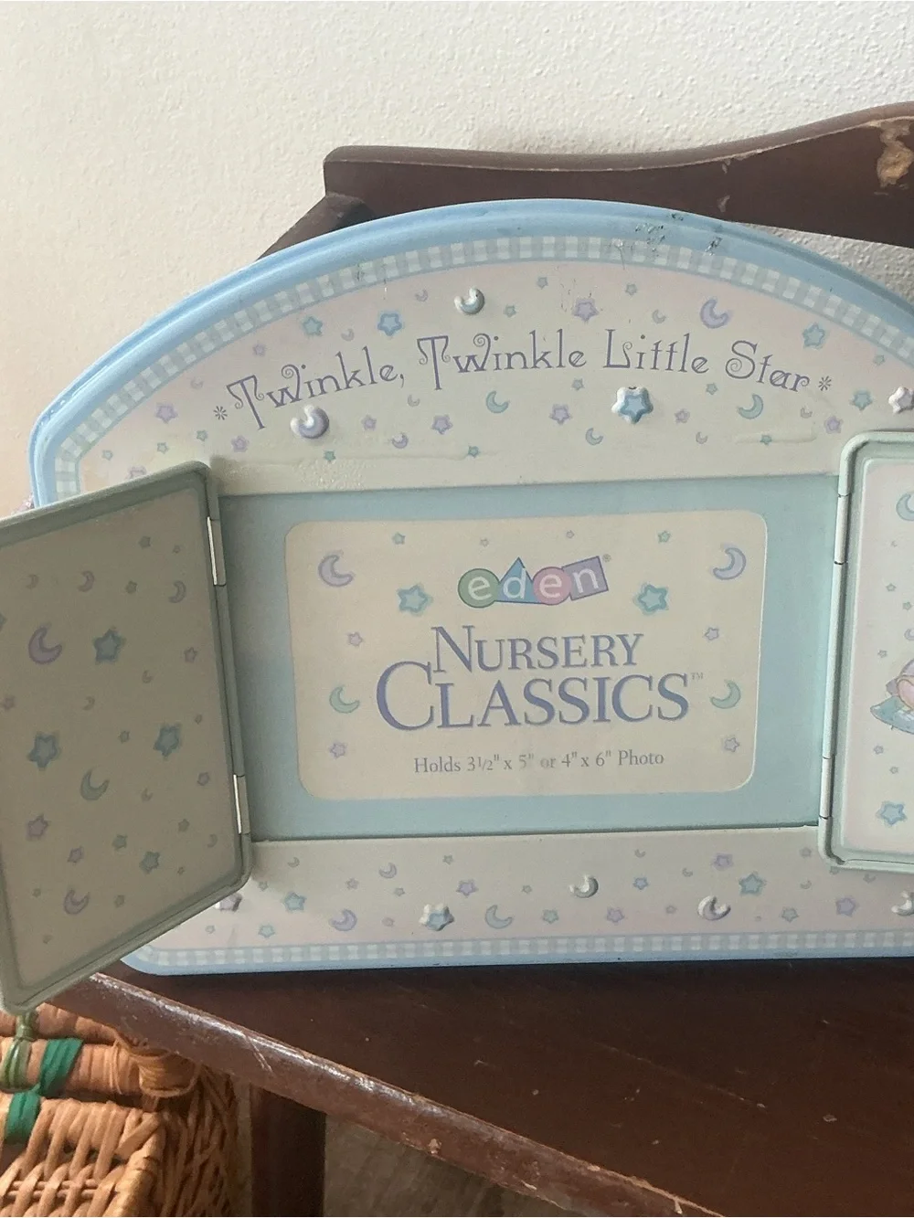 Vintage Twinkle Twinkle Little Star Blue Nursery picture frame Eden toys rare - Picture 4 of 14